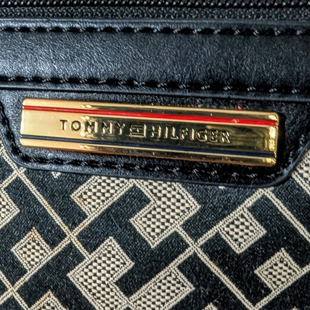 Tommy Hilfiger Monogram Logo Crossbody Bag - Black & Cream/Tan - Picture 2 of 6
